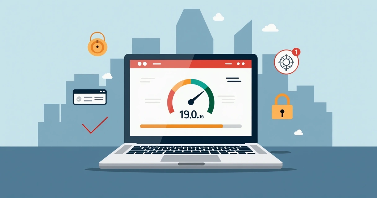 Relógio destacando carregamento rápido de uma landing page em notebook. 