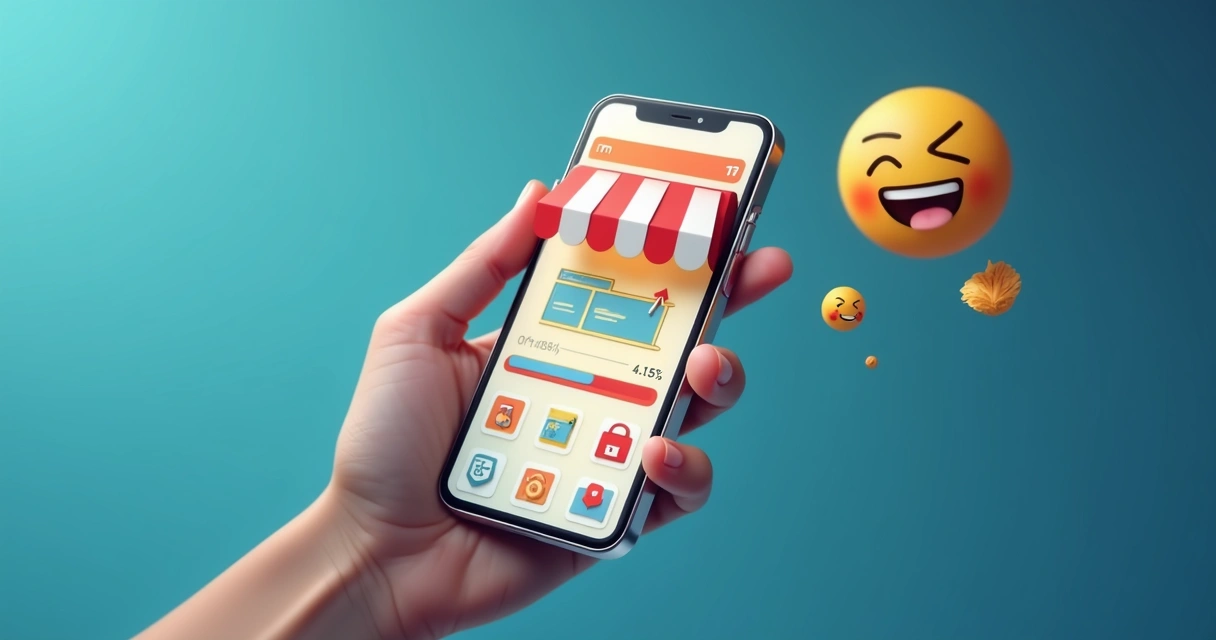 Loja virtual em carregamento rápido no celular 