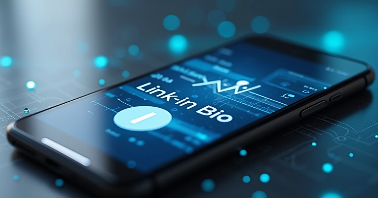 Página de link na bio carregando rapidamente em um smartphone com uma barra de progresso quase completa