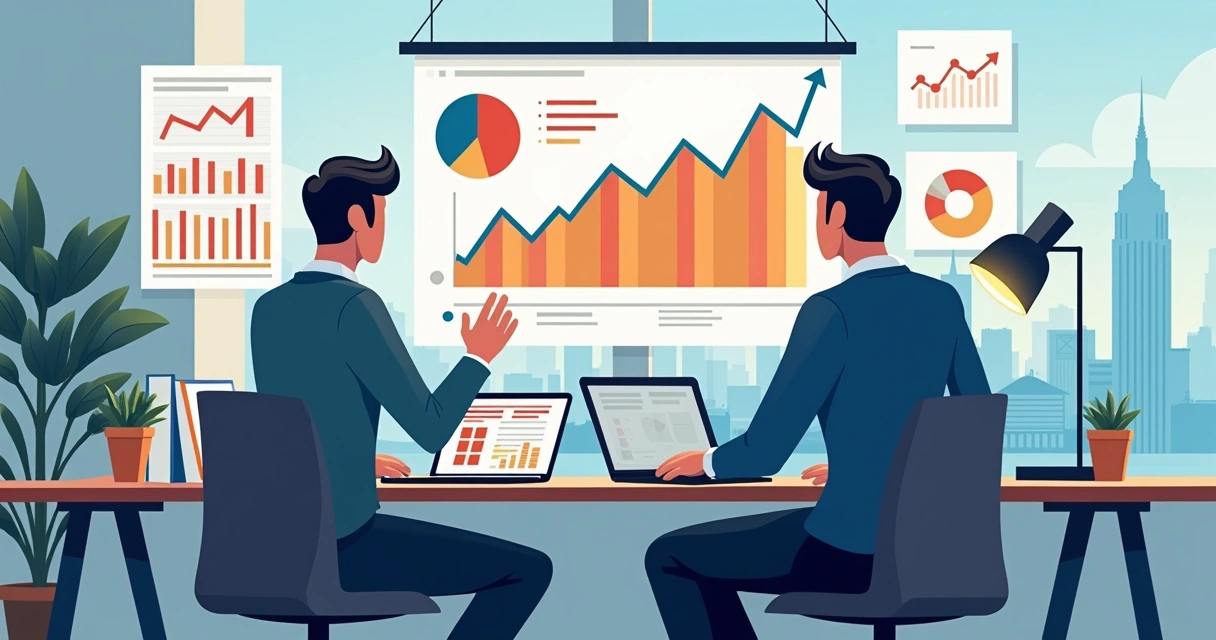 Profissional planejando sua carreira em marketing político com gráficos e metas