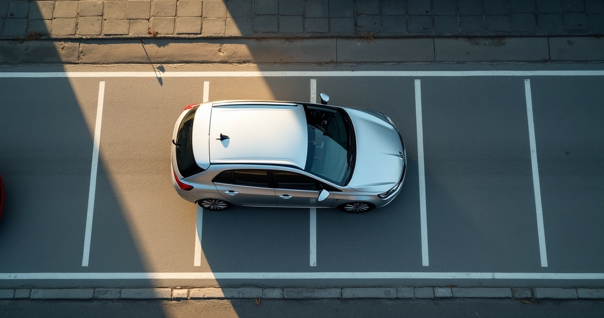Carro realizando baliza em vaga de estacionamento urbana