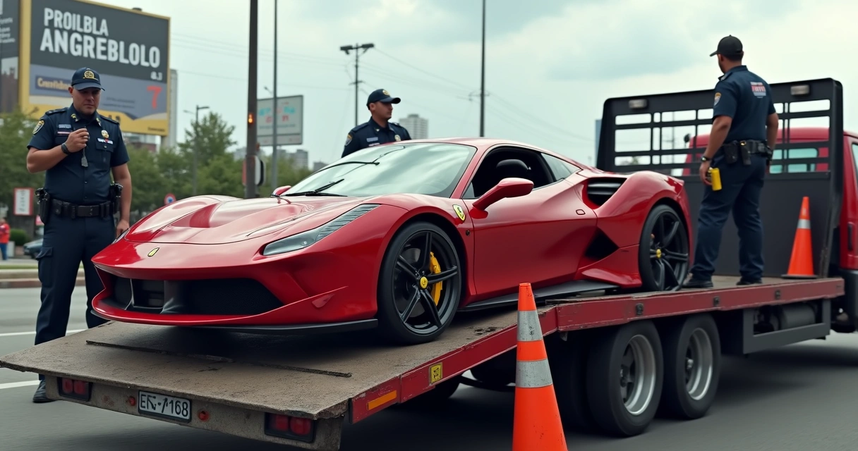 Réplicas de carros esportivos apreendidos 