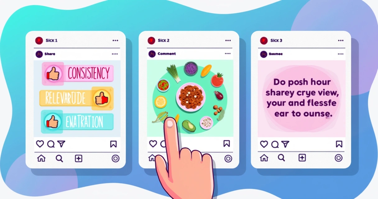 Exibição de carrossel do Instagram com dicas criativas e informativas sobre engajamento e apresentação visual.