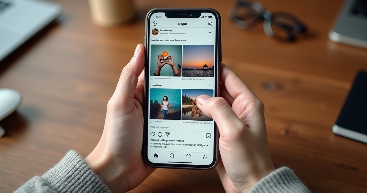 Exemplo fictício de carrossel informativo em Instagram 