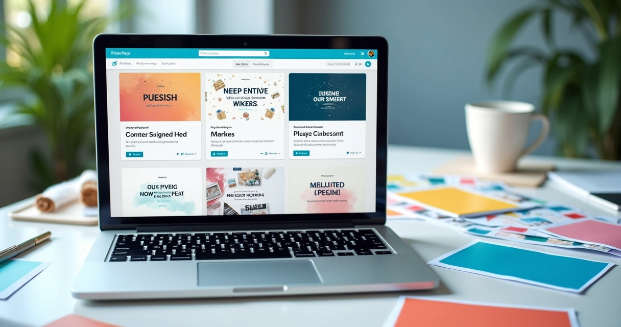 Tela mostrando design de carrossel para LinkedIn com sugestões de texto 