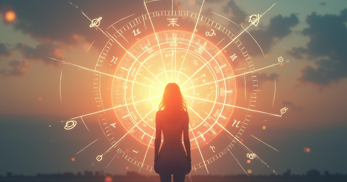 Representação artística de uma carta astral destacando novas possibilidades 