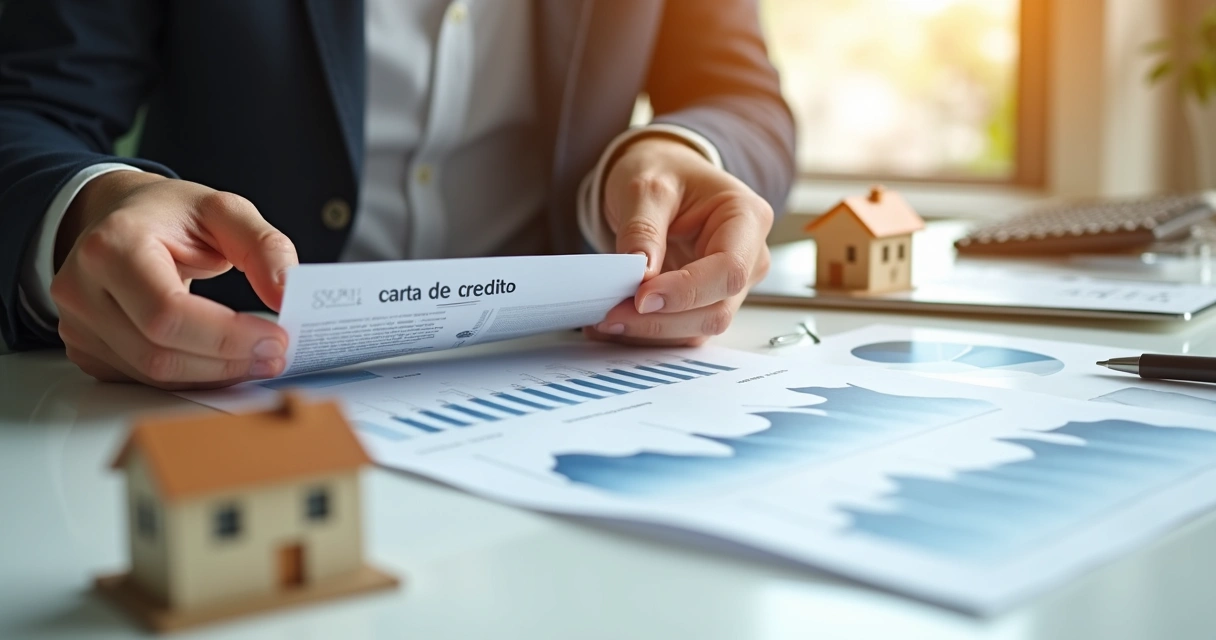 Pessoa analisando carta de crédito de consórcio imobiliário 