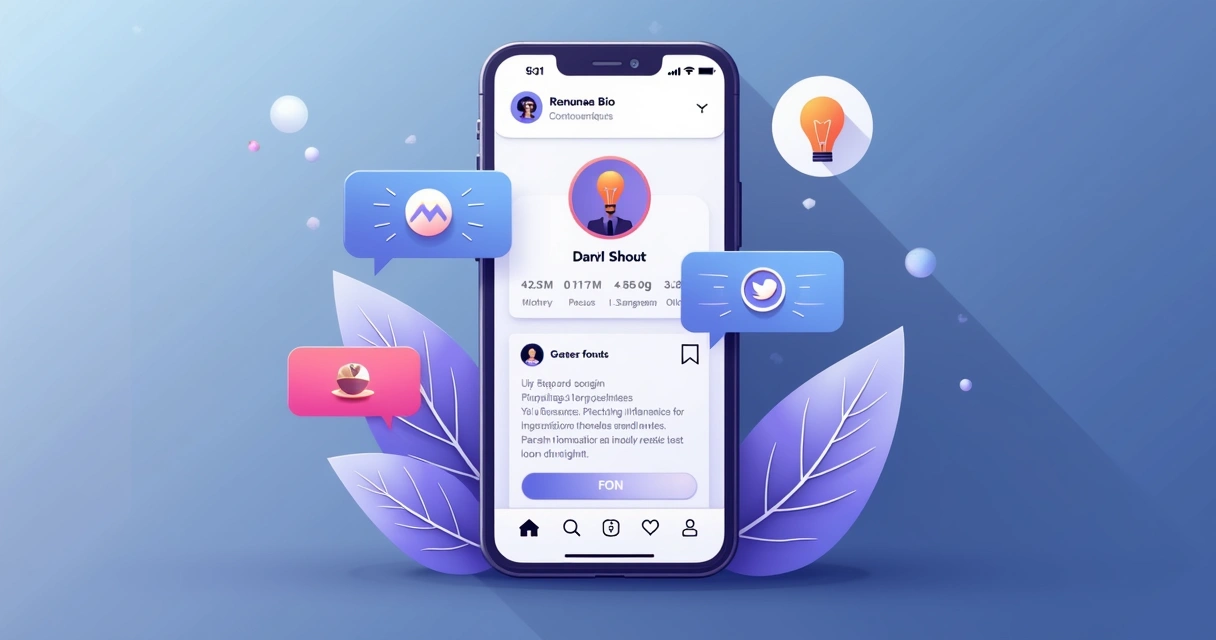 Cartão de visita digital com bio em destaque no perfil do Instagram