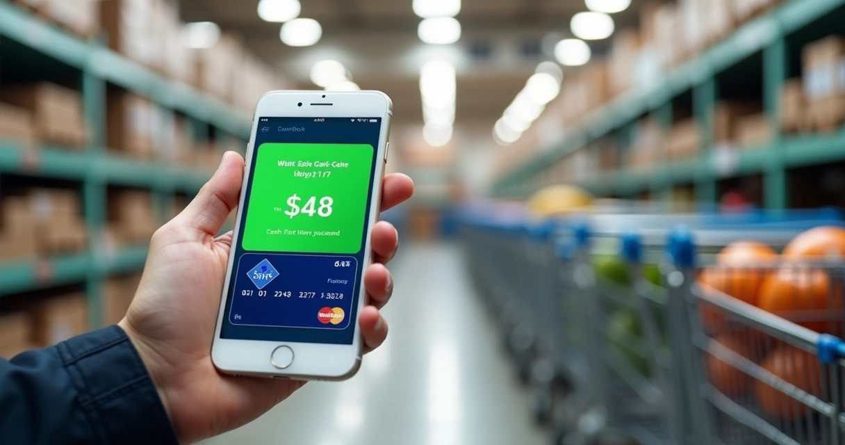 Cartão mostrando valor de cashback recebido na tela de smartphone 