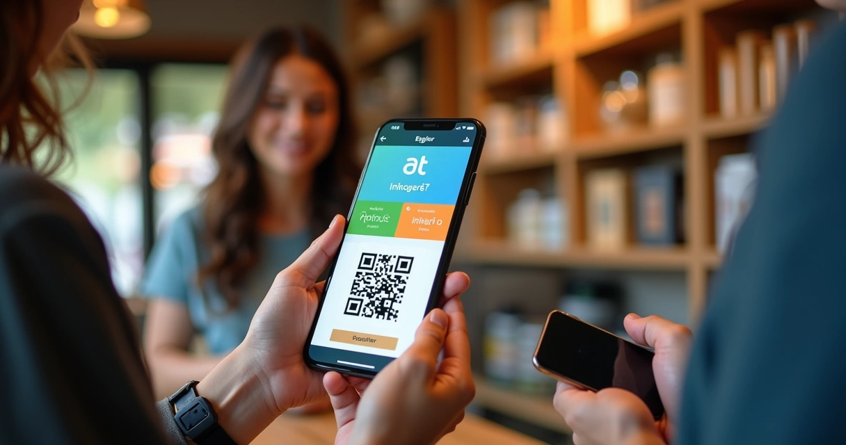 Cartão digital de fidelidade exibido em smartphone com pontos e recompensas visíveis na tela 