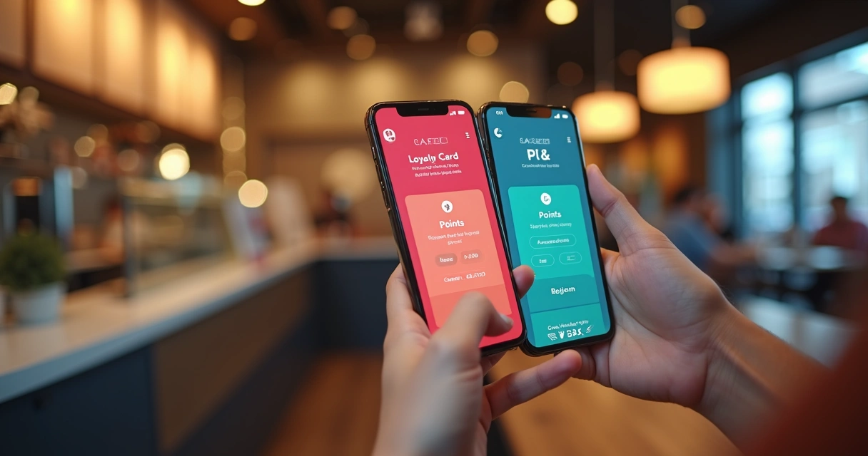 Tela de celular mostrando cartão de fidelidade digital 