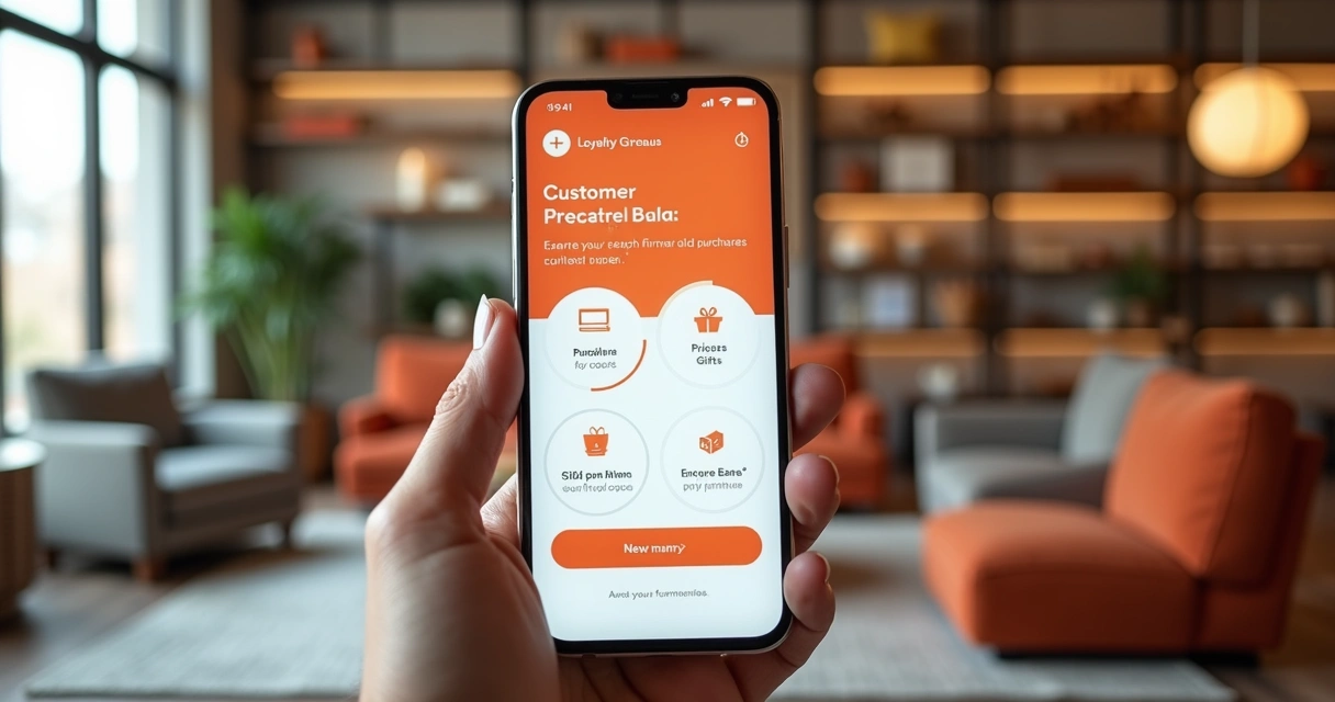 Cartão de fidelidade digital para loja de móveis 