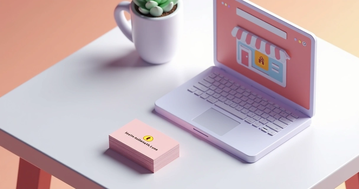 Cartão com endereço de site e ícone de cadeado 