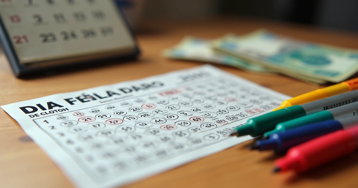 Cartão de apostas Dia de Sorte preenchido 