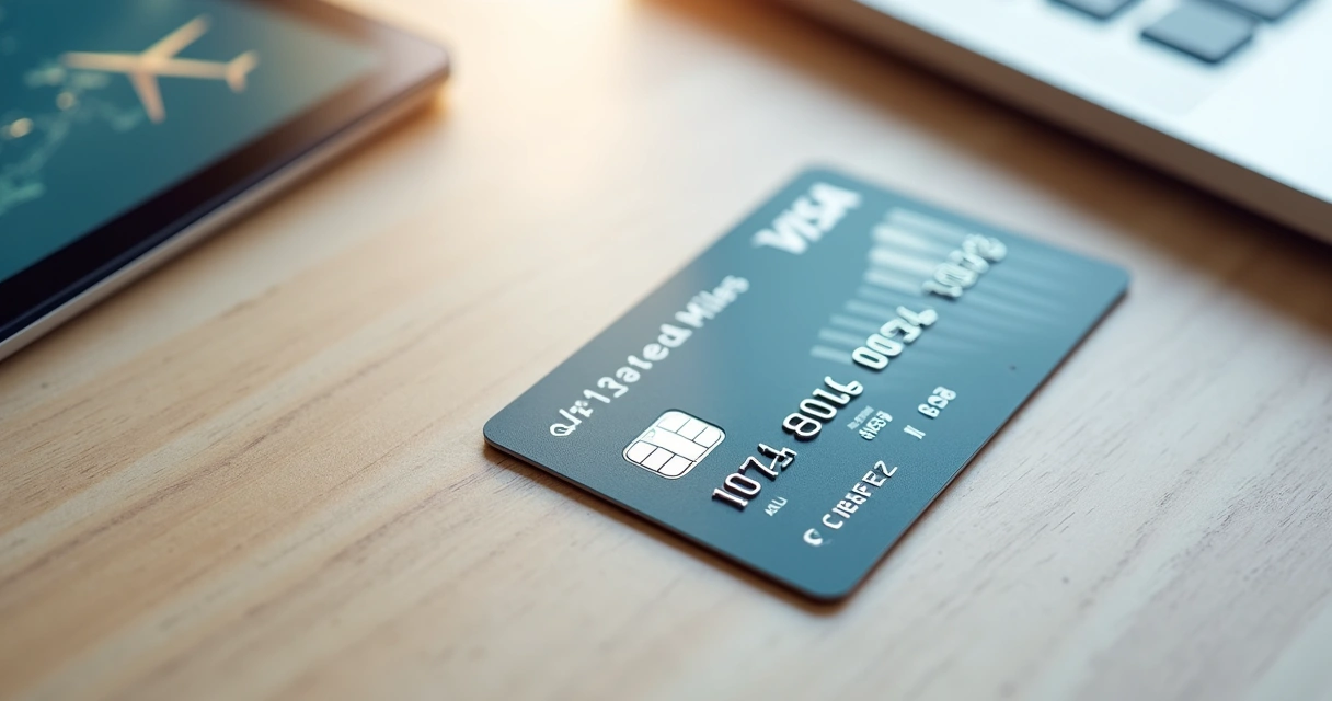 Cartão de crédito e gráfico de milhas 