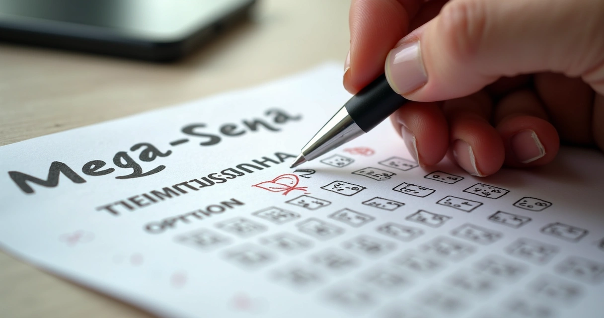 Cartão de aposta da Mega-Sena com opção teimosinha marcada 
