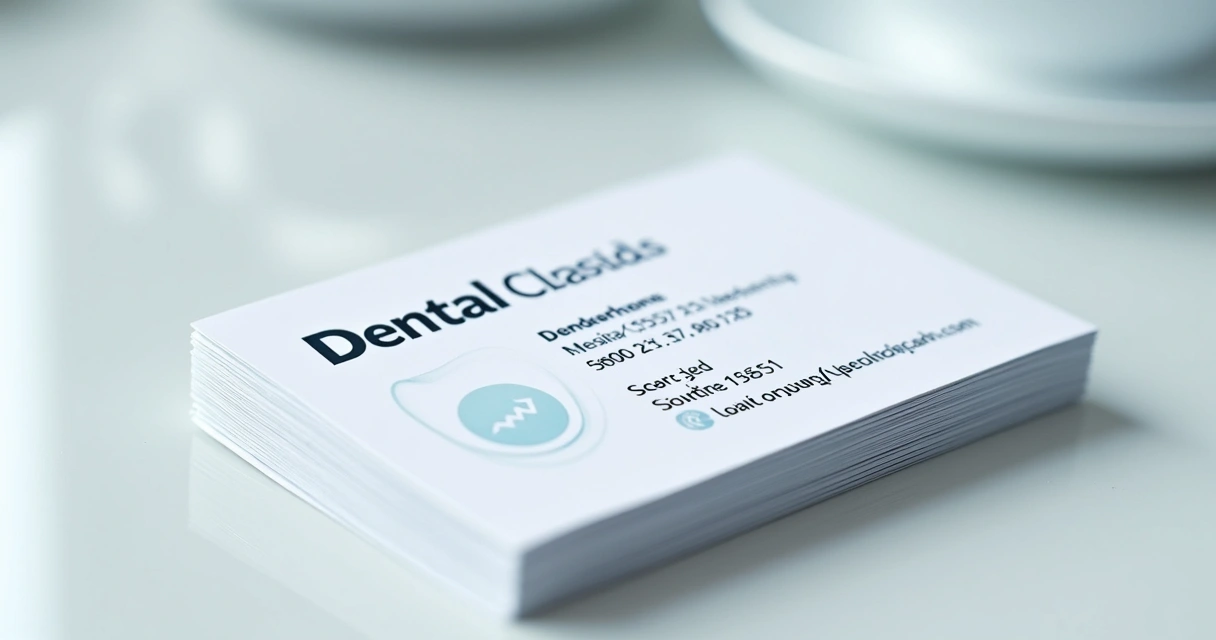 Cartão de visita de dentista com nome, CRO e logotipo