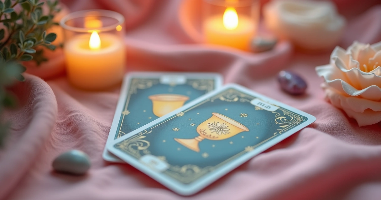 Cartas de tarot representando amizade em um fundo aconchegante 
