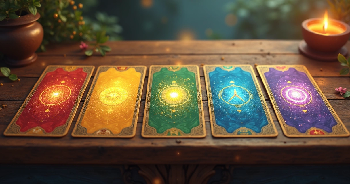 Cartas de tarot separadas por setores da vida 