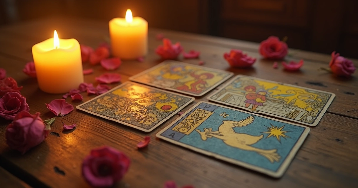 Cartas de tarot representando reconciliação e separação