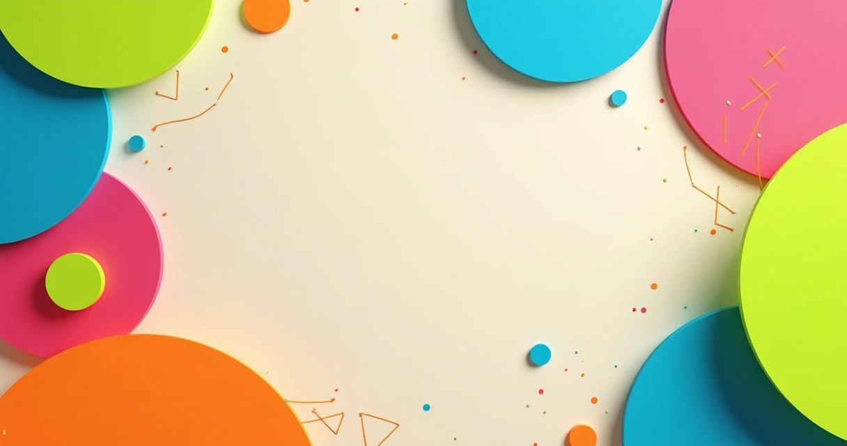 Cartaz moderno com cores vibrantes em fundo claro