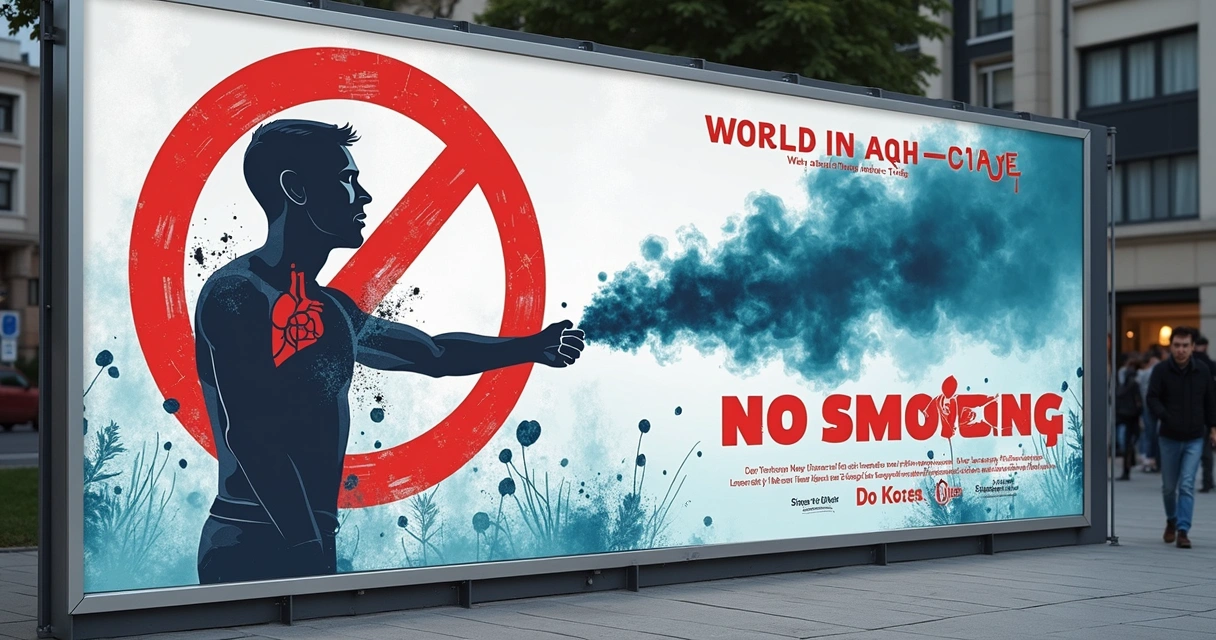 Cartaz de campanha do Dia Mundial Sem Tabaco. 