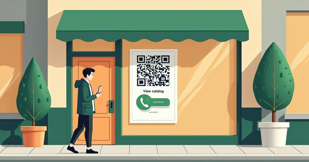 Cartaz com QR code e link do catálogo 