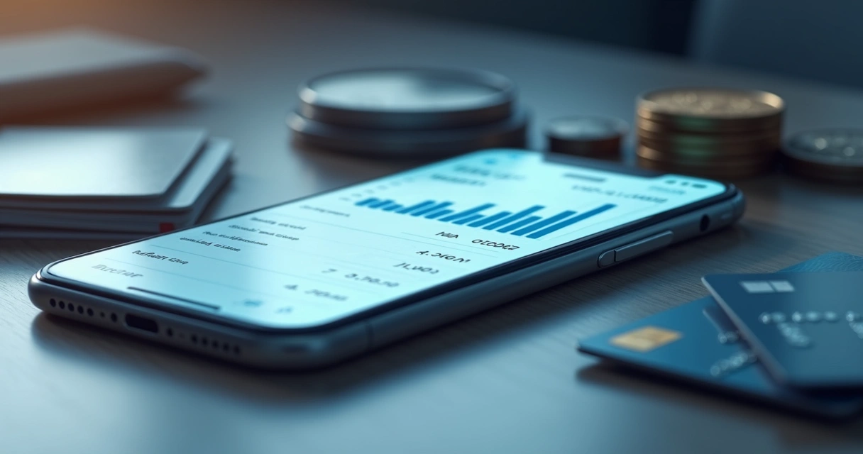 Celular com carteira digital aberta mostrando movimentações financeiras