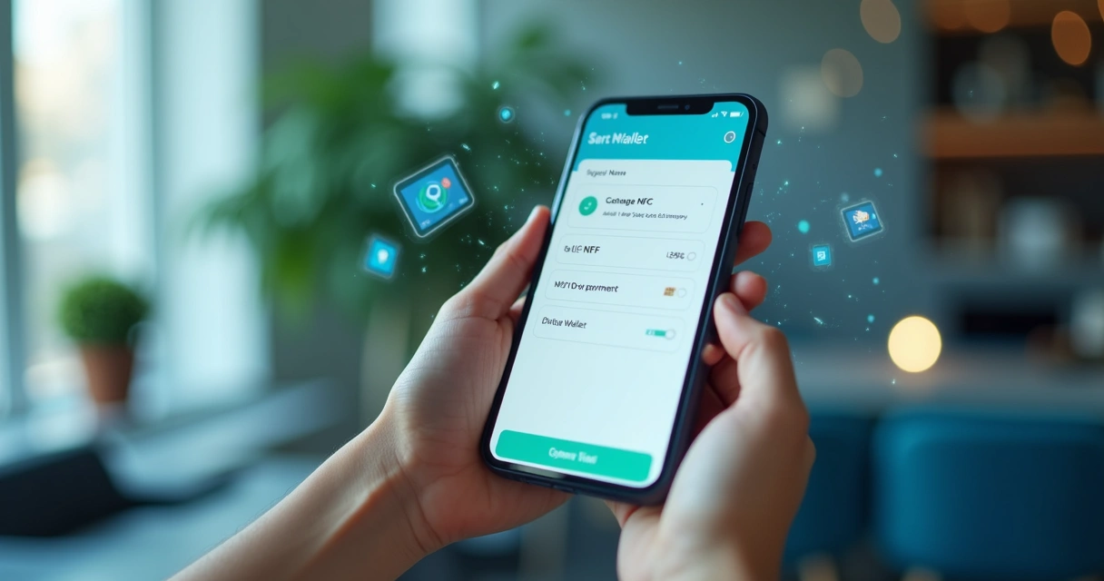 Tela de aplicativo de banco digital exibindo opção NFC