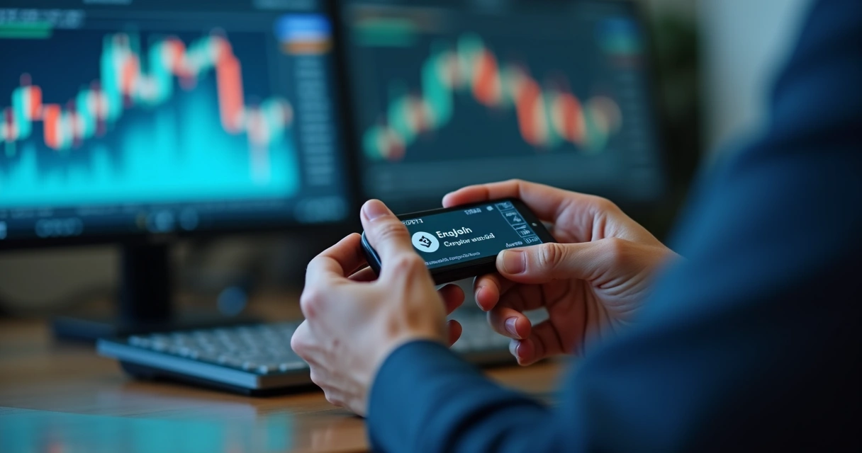 Carteira física de criptomoedas sendo segurada por mãos masculinas 