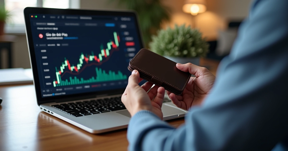 As 9 melhores no Brasil em 2025 3 Pessoa segurando carteira física de criptomoedas na frente do notebook