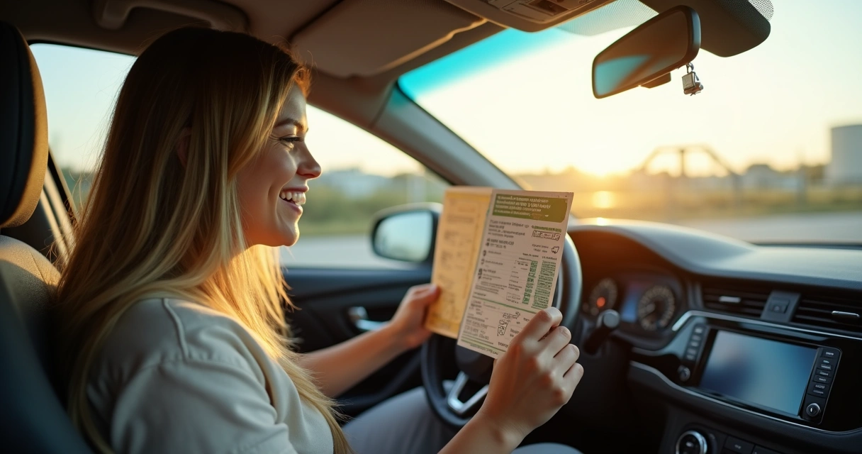 Motorista mostrando carteira de motorista internacional e CNH 