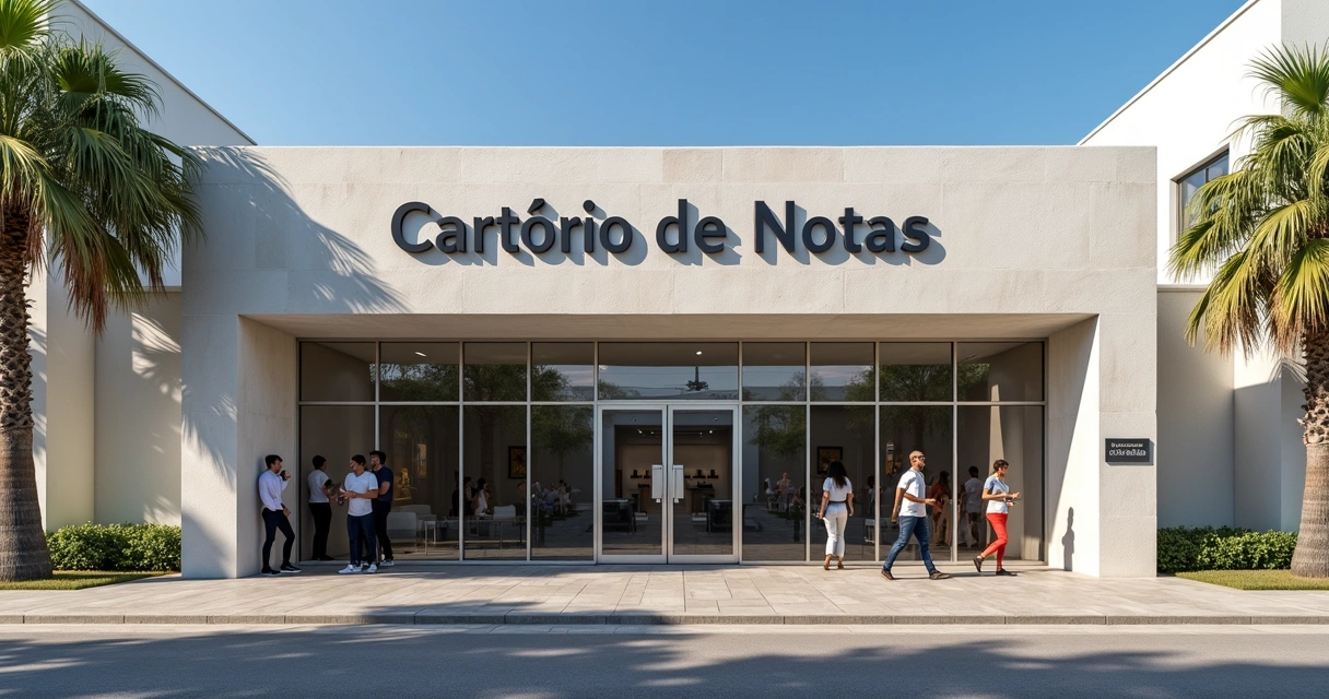 Fachada de cartório de notas em Campinas com pessoas entrando 
