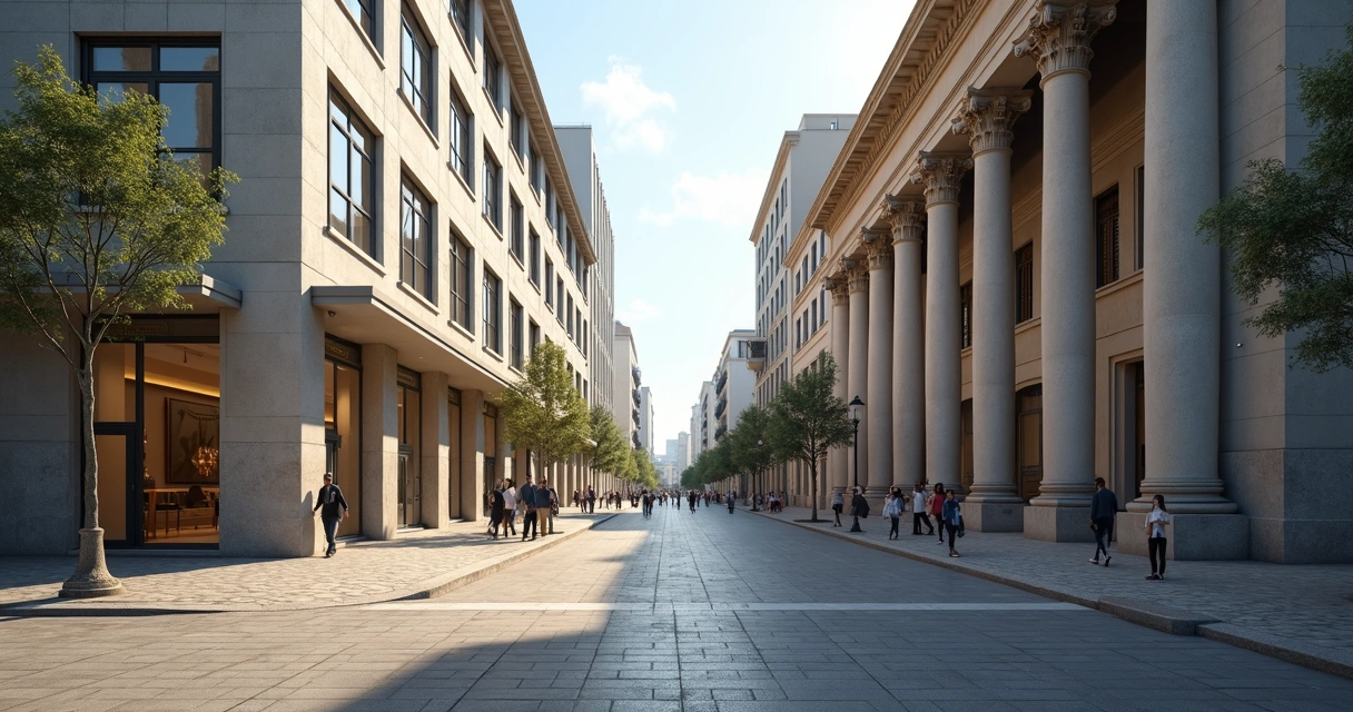 Comparação entre fachada de cartório e fórum de justiça na mesma rua 