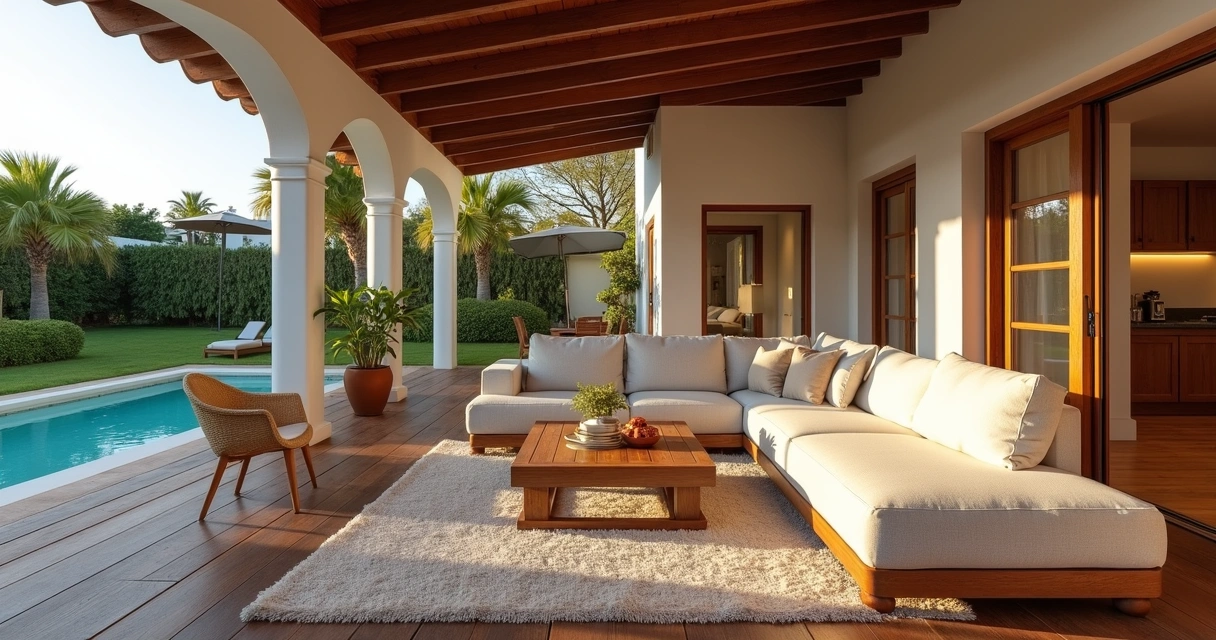 Casa mobiliada para aluguel por temporada na Barra de São Miguel, com varanda, piscina privativa, jardim verde, decoração aconchegante e familiar. 