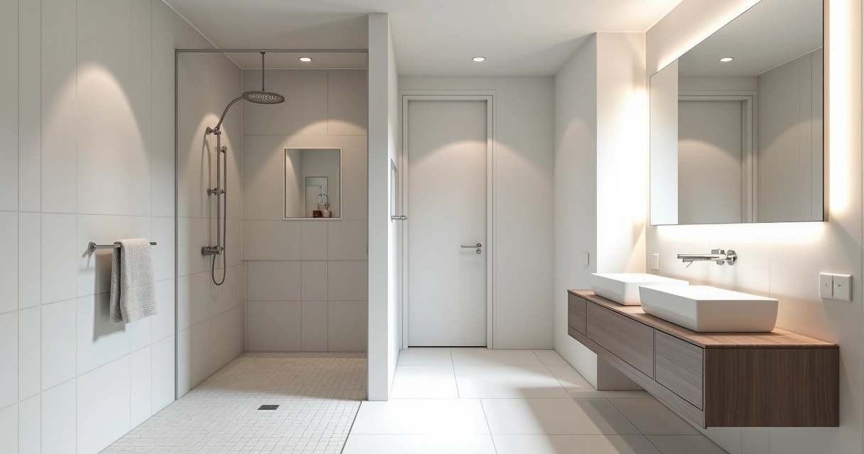 Casa de banho com áreas em drywall resistente à humidade 