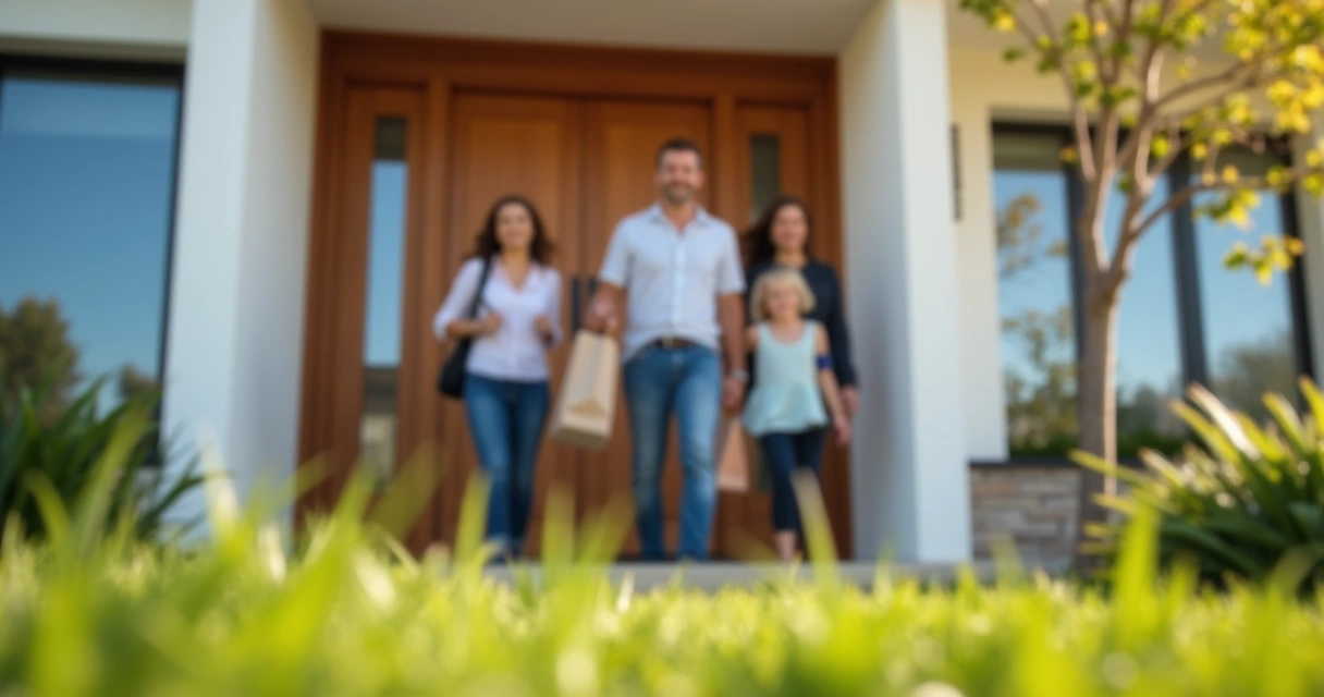 Fachada de casa com fechadura digital biométrica 