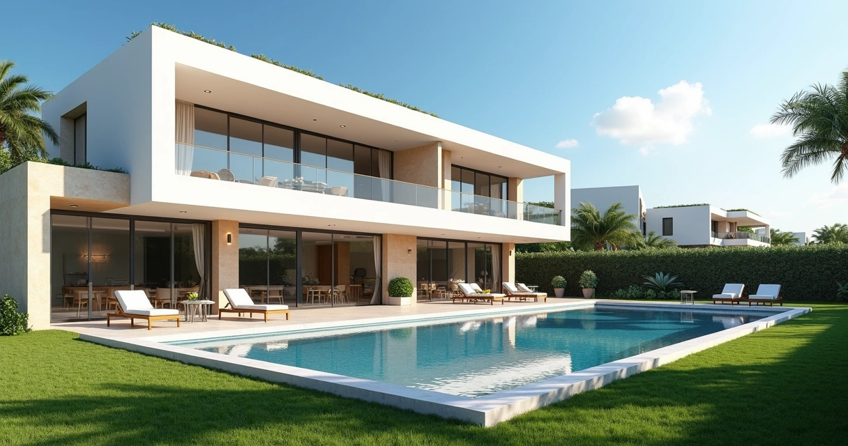 Casa moderna com jardim e piscina no Reserva Real em Paulínia 