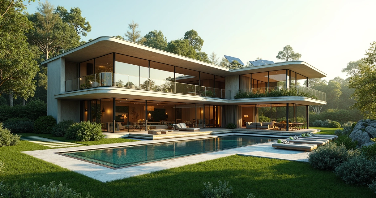 Casa do futuro com design inovador, tecnologia e integração à natureza 