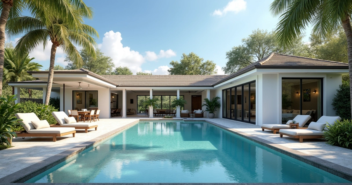Casa de temporada moderna em Orlando com piscina e área de lazer