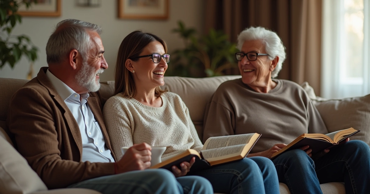Casal lendo a Bíblia em um pequeno grupo de casais 