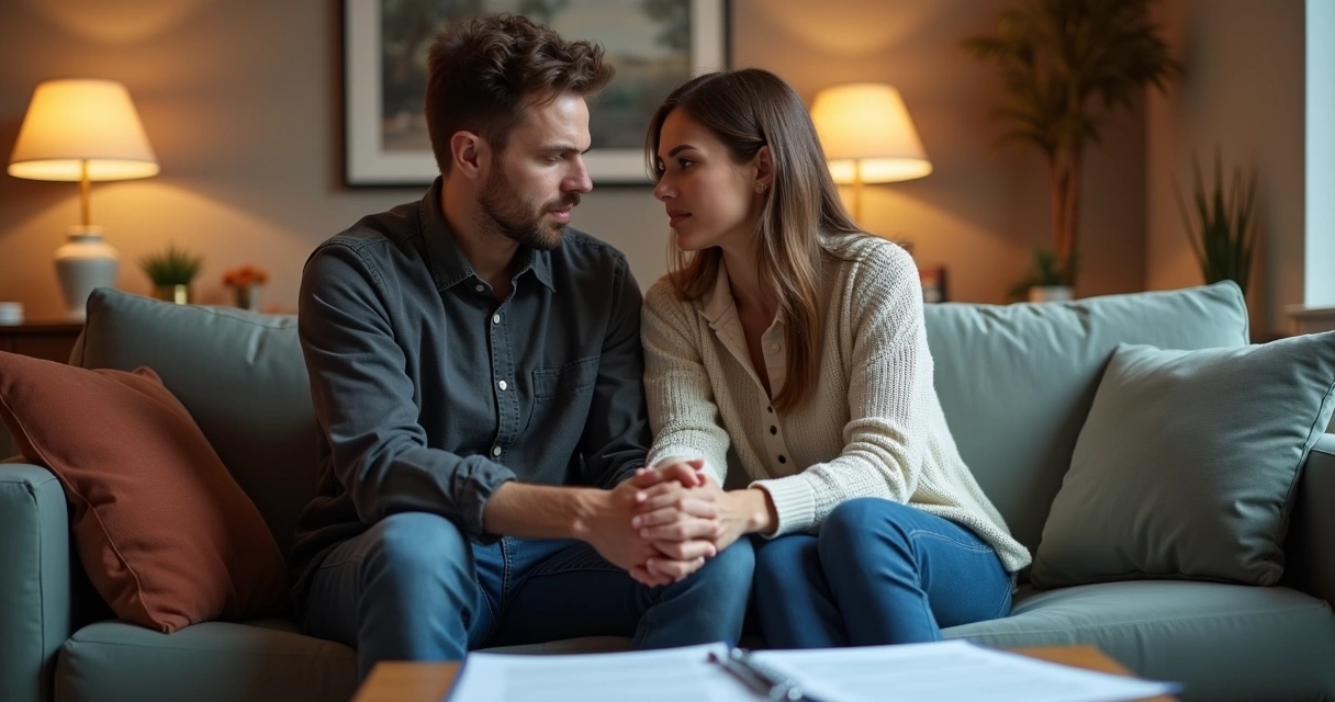 Casal conversando sobre diagnóstico de infertilidade masculina 