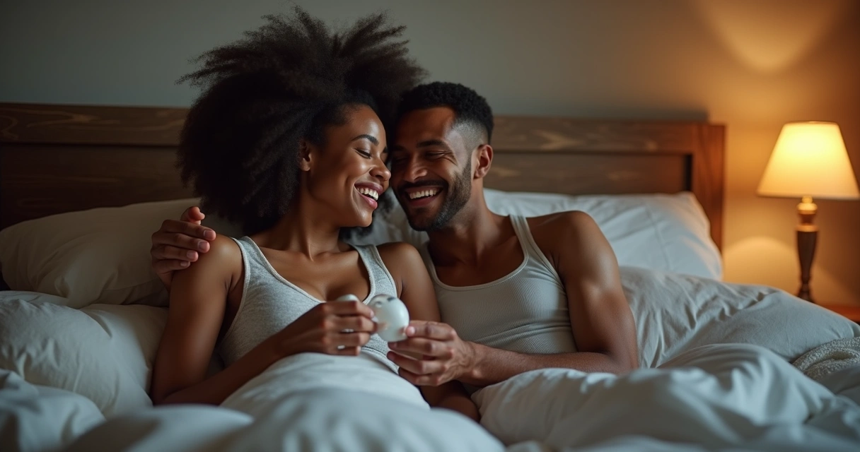 Casal explorando o sugador de clitóris juntos