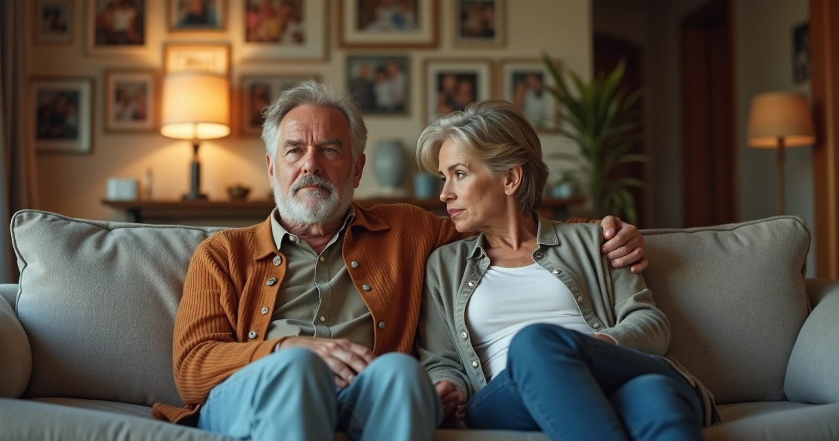 Casal em um ambiente íntimo repetindo padrões familiares no relacionamento 