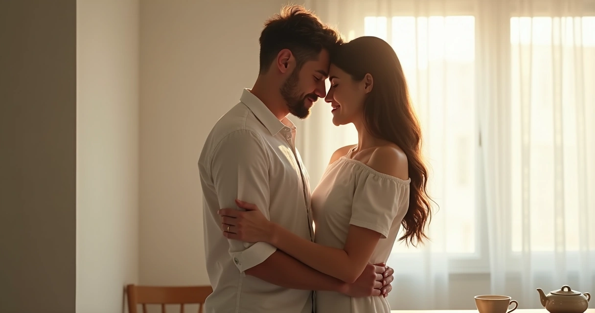 Casal se abraçando em gesto de reconciliação