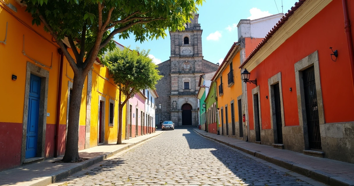Casario colorido em rua de Pirenópolis 