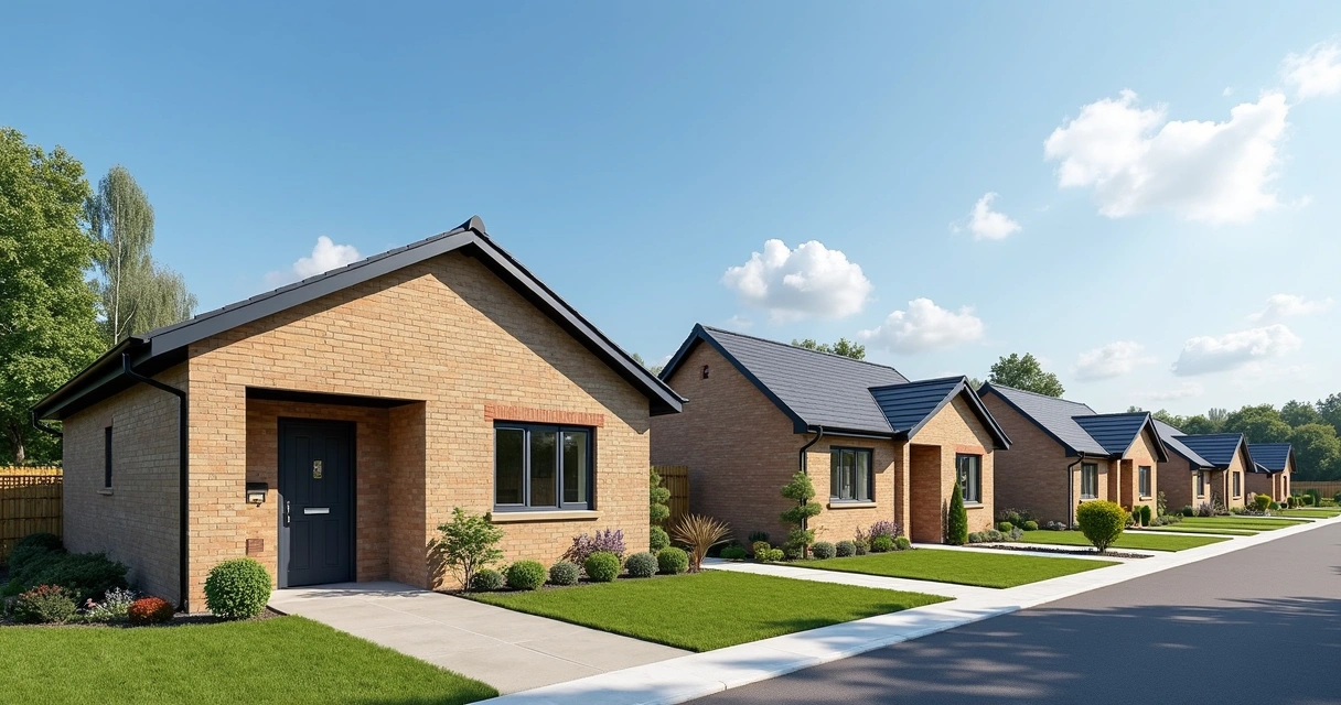 Conjunto de casas térreas feitas em alvenaria estrutural 