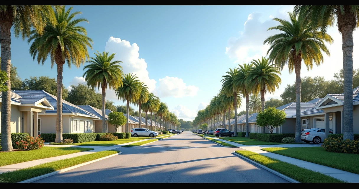 Casas modernas em bairro residencial nos arredores de Orlando 