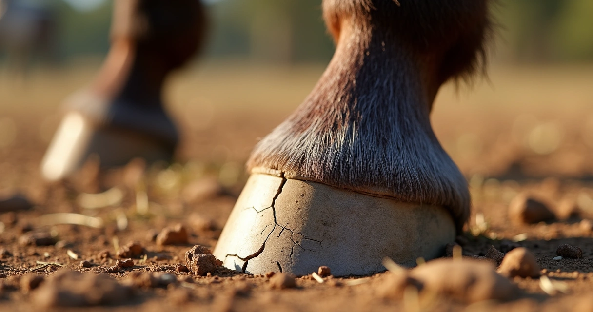 Cascos de cavalo com rachaduras 