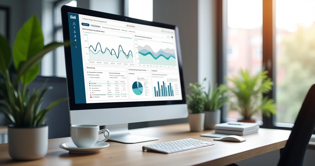 Tela com dashboard de um case comercial mostrando evolução de indicadores 